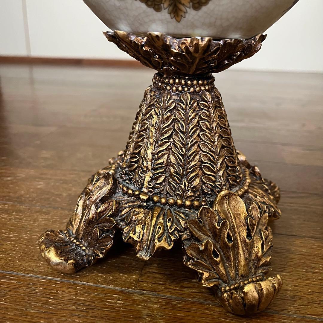 【美品】ヴィクトリアンスタイル 花瓶 陶器製　レトロ品　花柄　花器重さ2.7kg