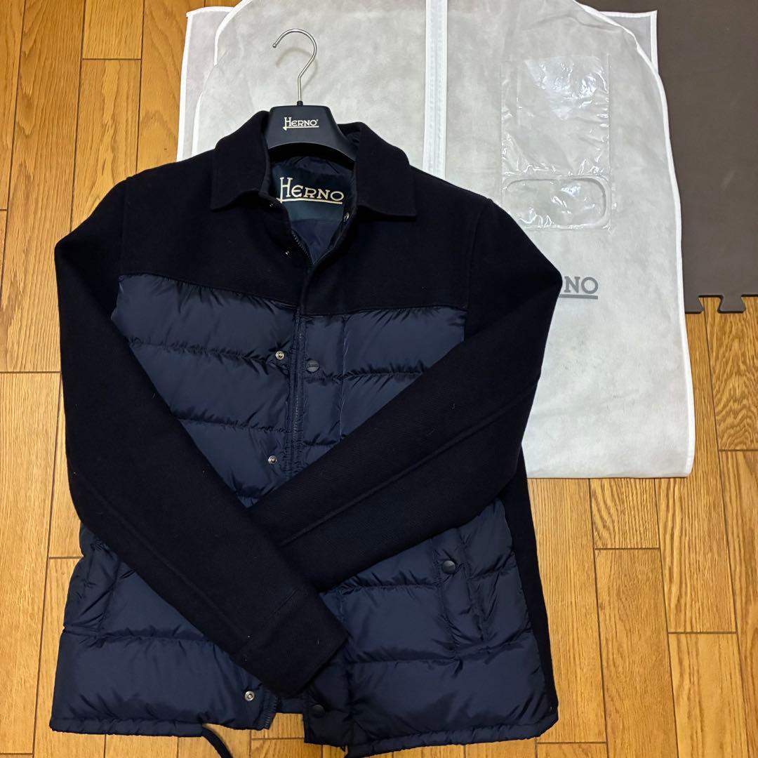 HERNO ネイビー ダウンジャケット　ブラック　ハイブリッド　ナイロン
