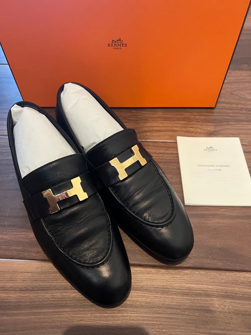 HERMES モカシンパリ 37 ローファー