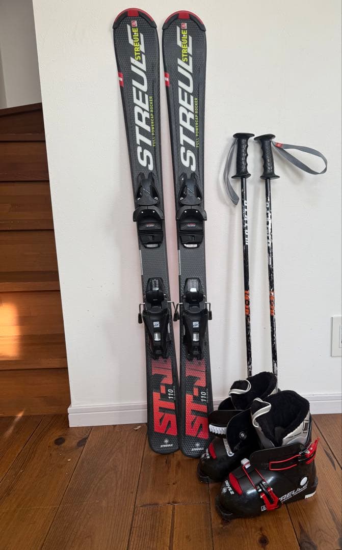 STREUL ST-JG110スキー板　19cmスキー靴　ブーツ　80ストック