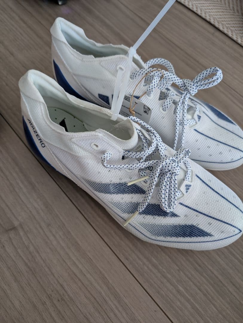 専用！Adizero adidas アメフト スパイク ホワイト ブルー
