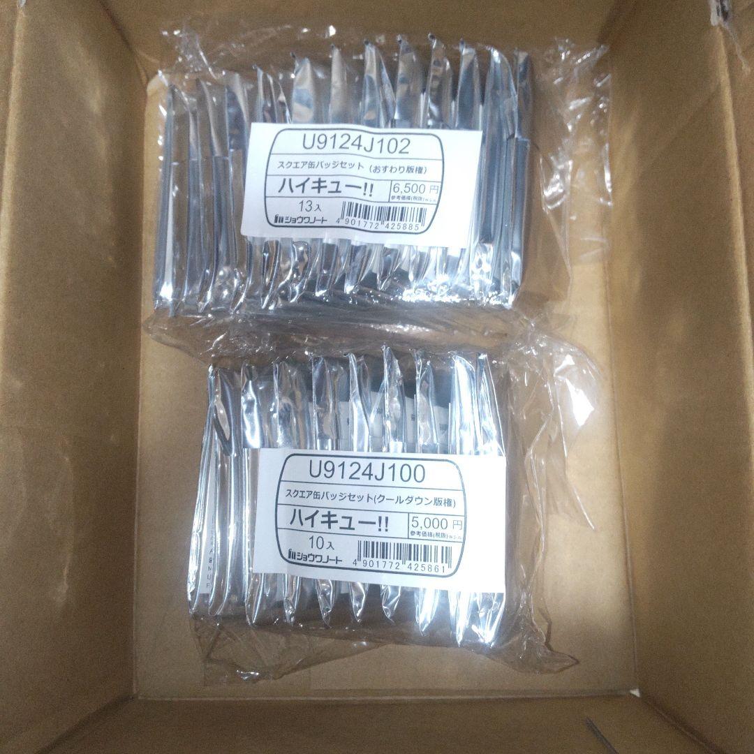 ハイキュー！！ スクエア缶バッジセット クールダウン おすわり 　2種類セット