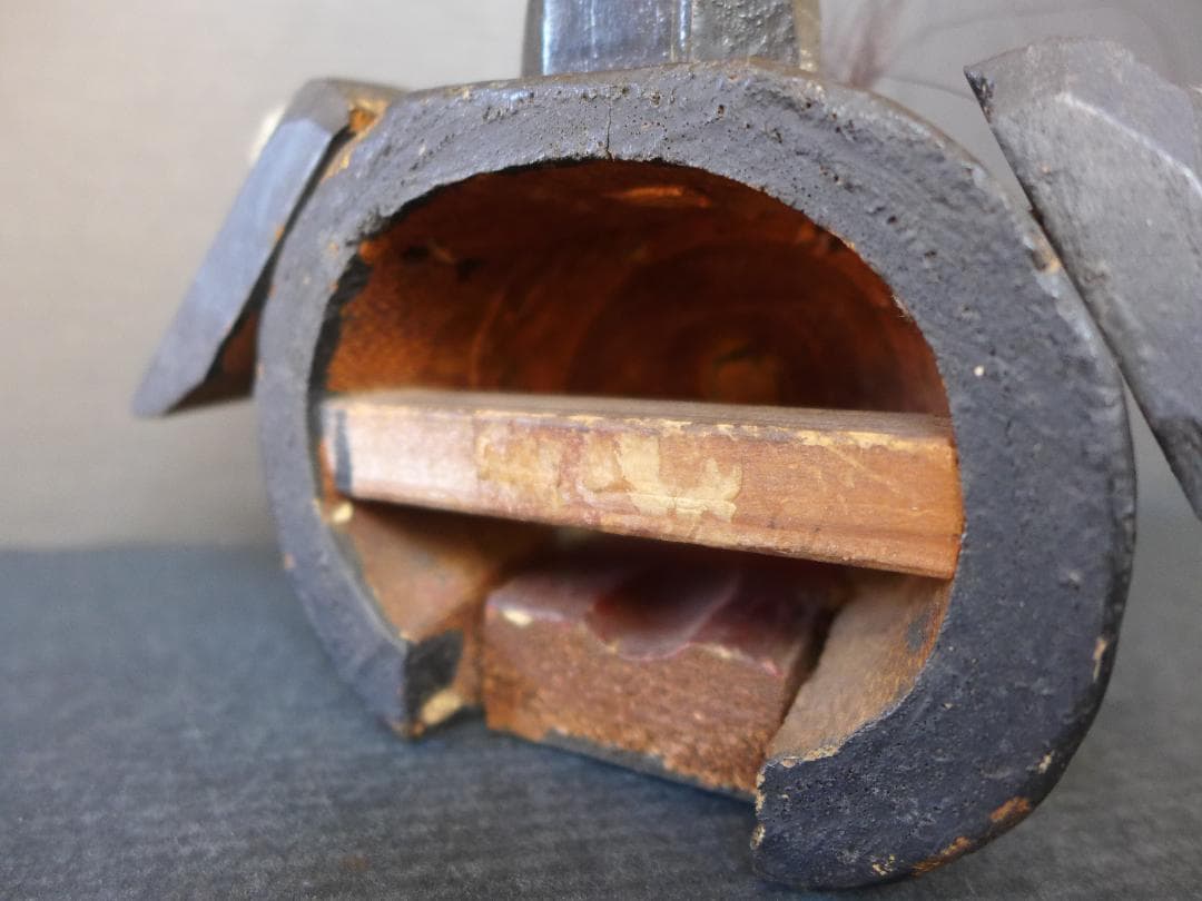 明治大正期頃　獅子頭　一刀彫り　木彫　魔除け　厄除け レトロ　アンティーク　骨董