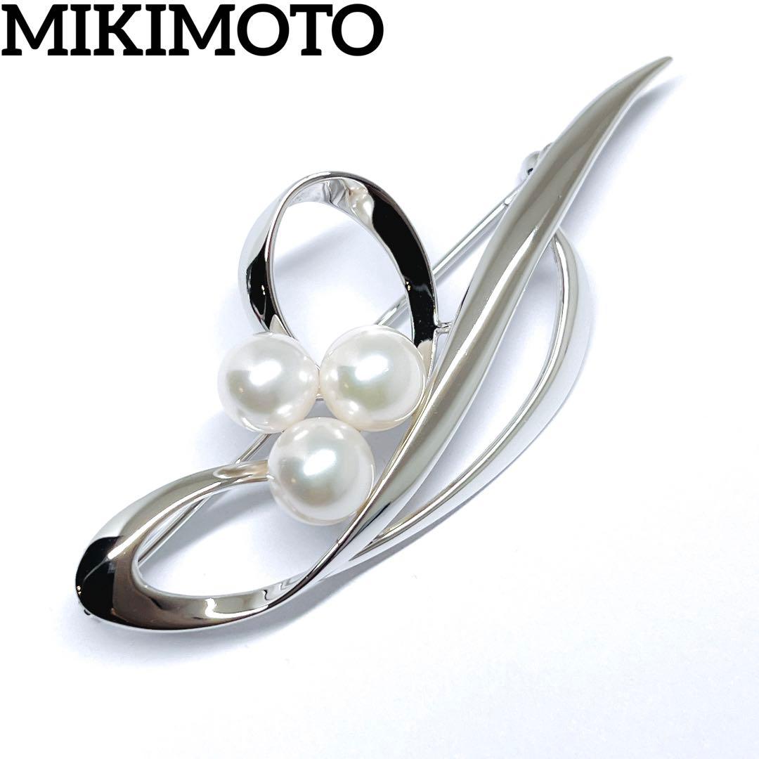 【新品同様】✨MIKIMOTO ミキモト パール　ブローチ フラワー　シルバー