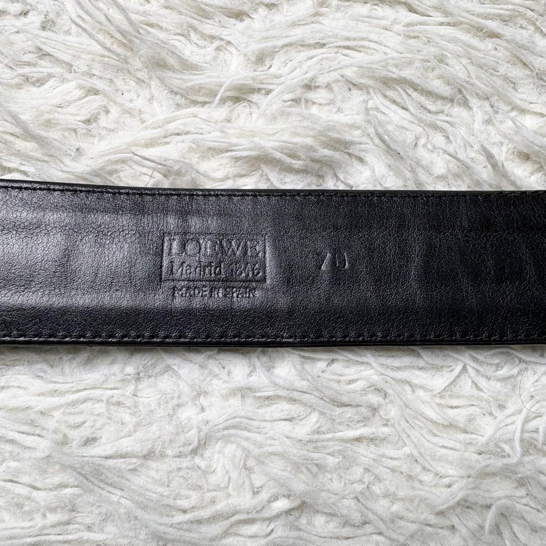 LOEWE ロエベ　アナグラム　黒 レザー 太ベルト サイズ70 スペイン製