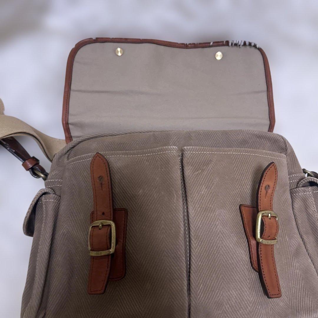 【美品】シルバーレイククラブ ヘリンボーン ショルダーバッグ ベージュ