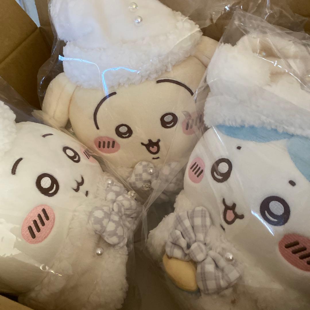 新品タグ付き！ちいかわプレゼントフォーユーなぬいぐるみ3種コンプリート15日まで