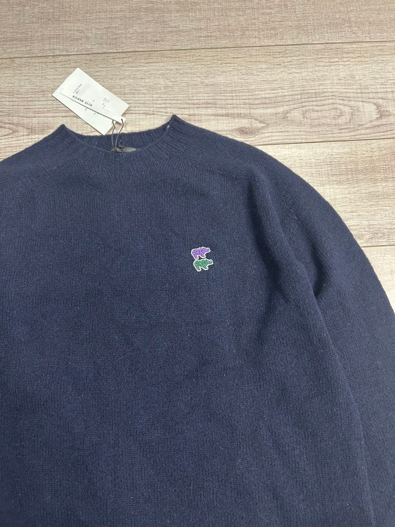 【新品タグ付】サイベーシックス ウールニット 紺 38 ダブルワッペン　日本製