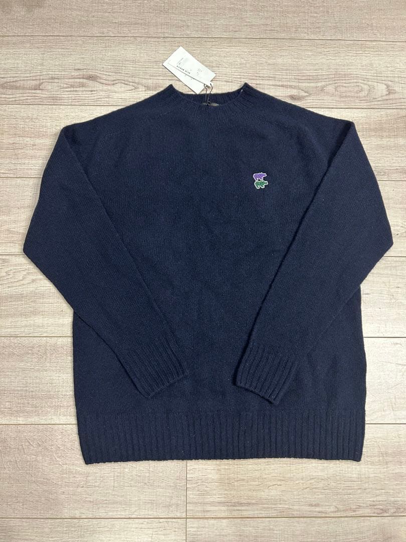 【新品タグ付】サイベーシックス ウールニット 紺 38 ダブルワッペン　日本製