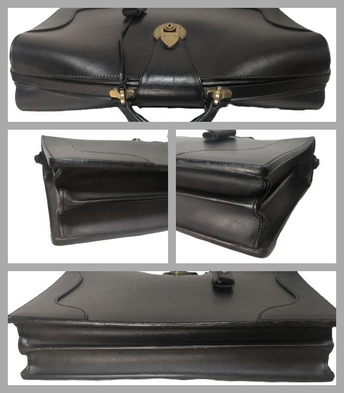 万双 ダレス バック 二つマチ カギ ブライドルレザー ビジネス ブリーフ 本革