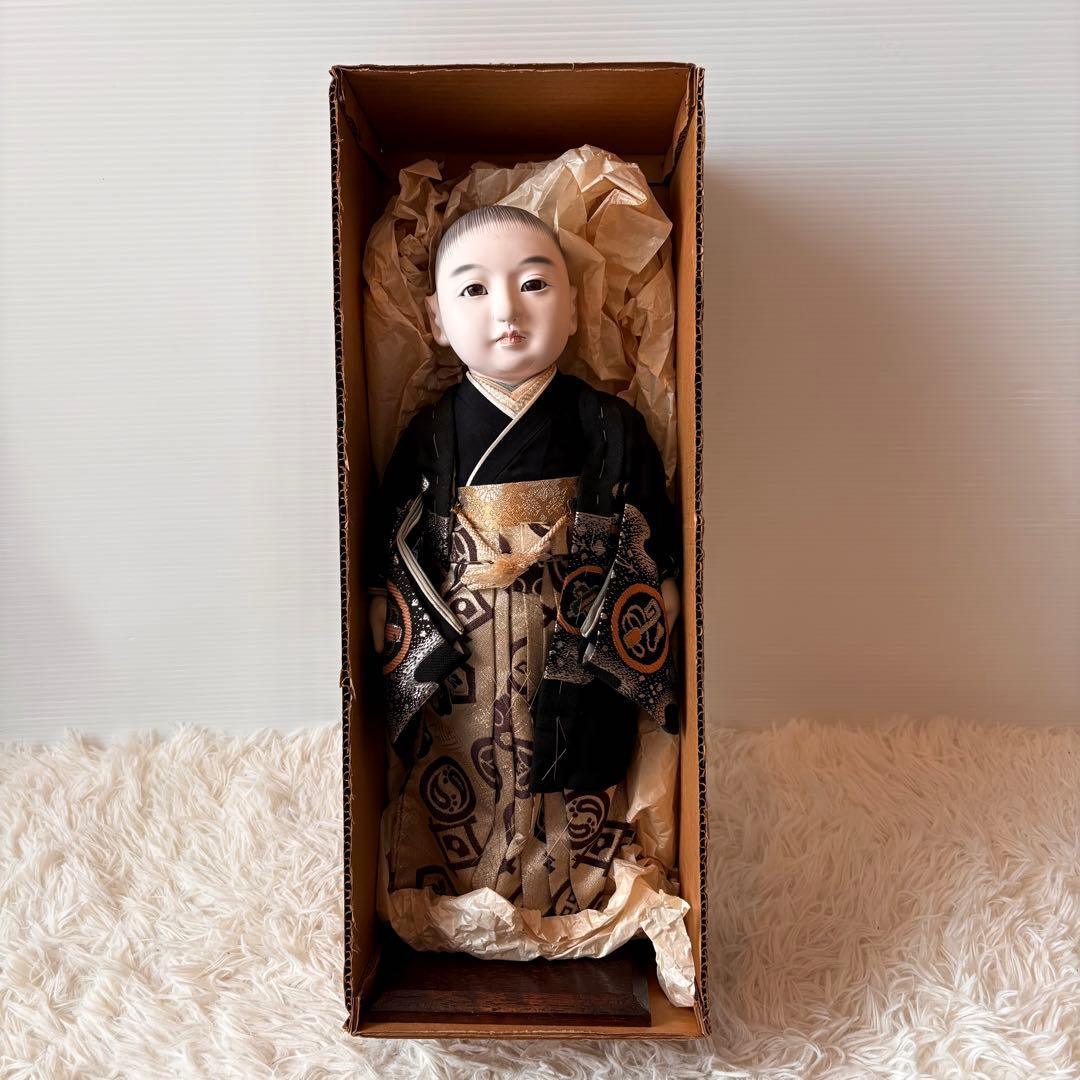極美品 古い市松人形 45cm 箱入り 元箱 男の子