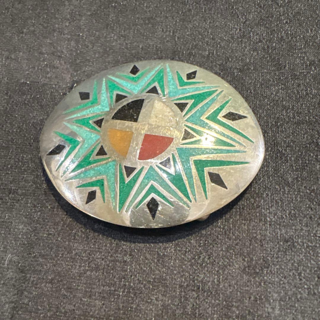 90’s シルバーベルトバックル　ネイティブアメリカン•ラコタ族