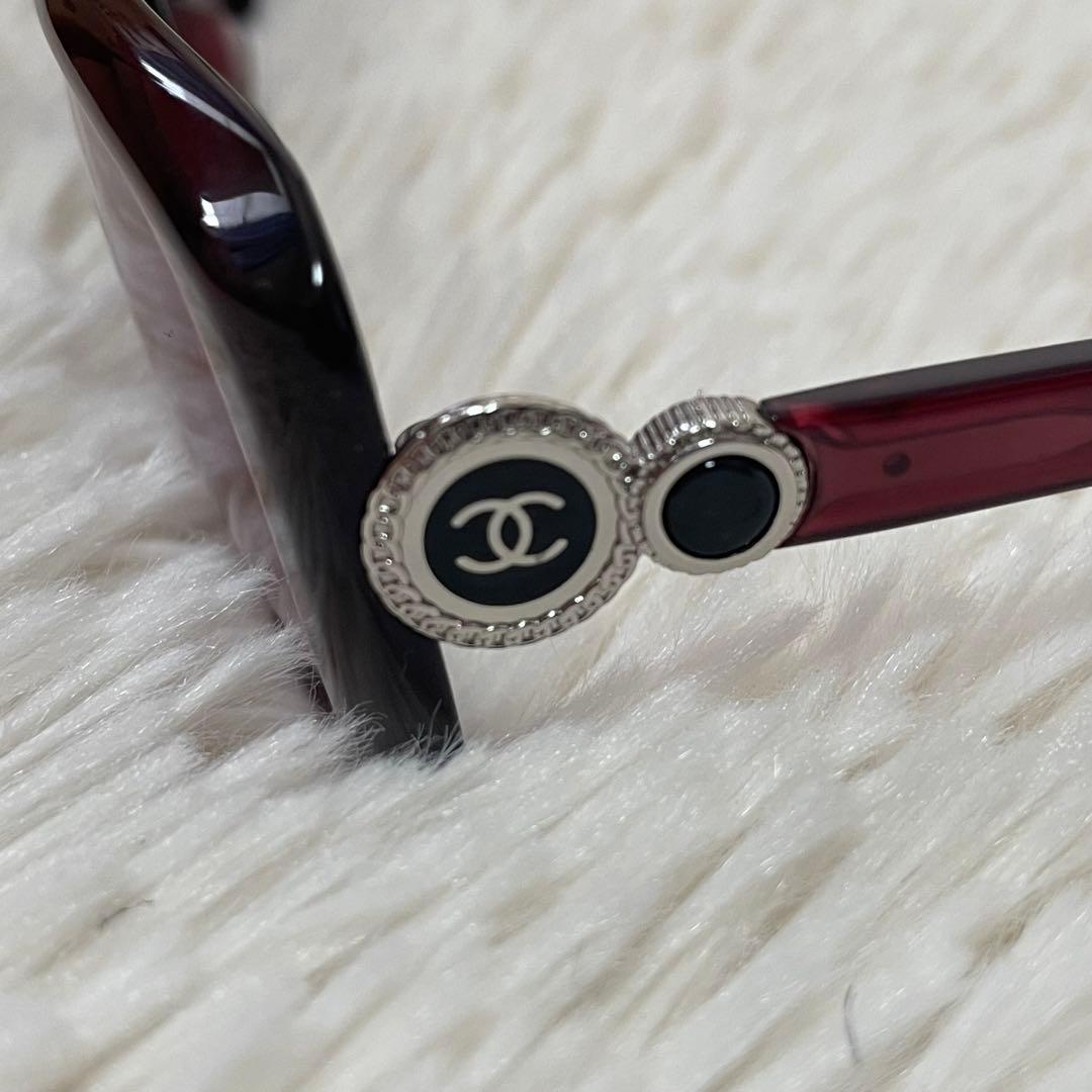 美品 シャネル 3202 ココマーク サングラス ボルドー 53□16
