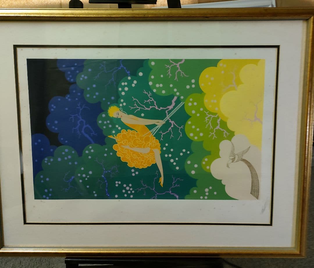 エルテ   ブランコの少女    自筆サインとエディションナンバーが有ります