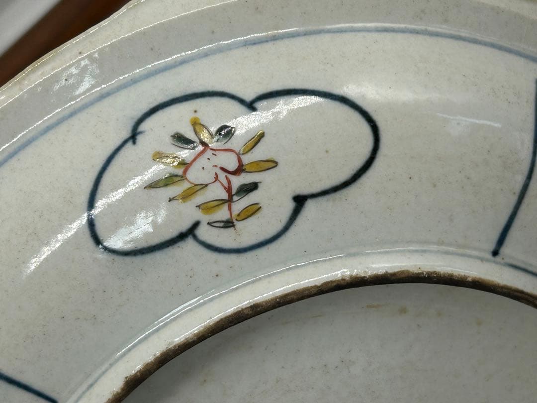 中国　大明嘉靖年製　呉須鳳紋大皿　送料込み0517