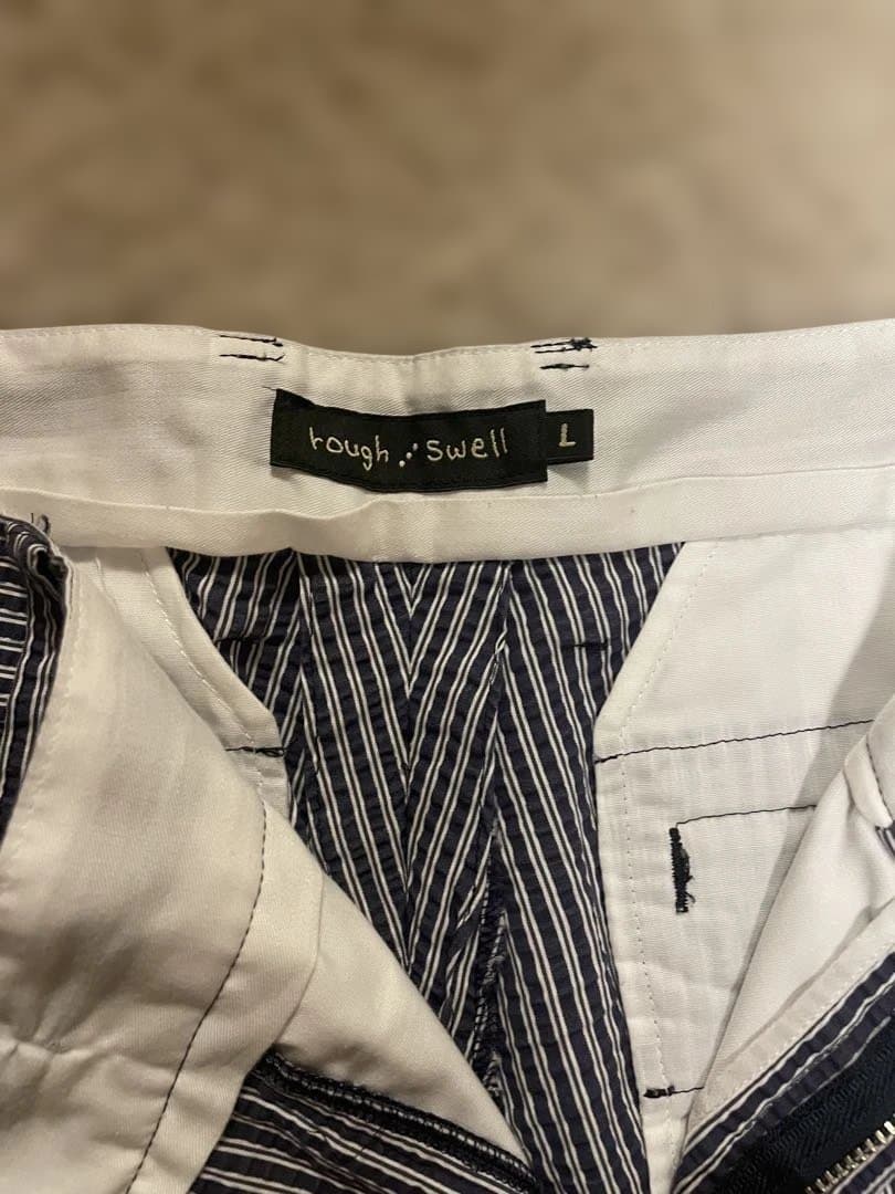 ラフアンドスウェル　rough&swellストライプ柄パンツ　L
