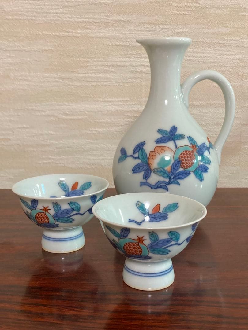 今右衛門　錦柘榴絵酒器