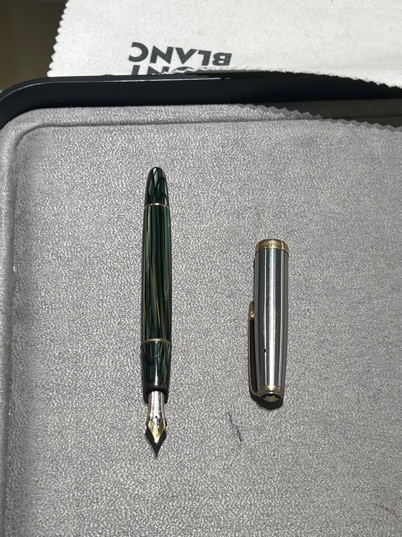 超希少 金 MONTBLANC 緑マーブル 644N 万年筆ペン先14C/585