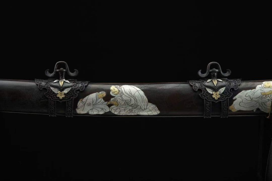 十里桜侍刀（三色銅黄銅鞘）武具　刀装具　日本刀　模造刀 居合刀