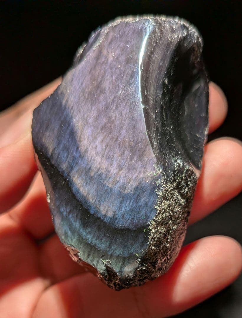研磨品　十勝石玲瓏　パープルオーロラ　レインボーオブシディアン　特級品