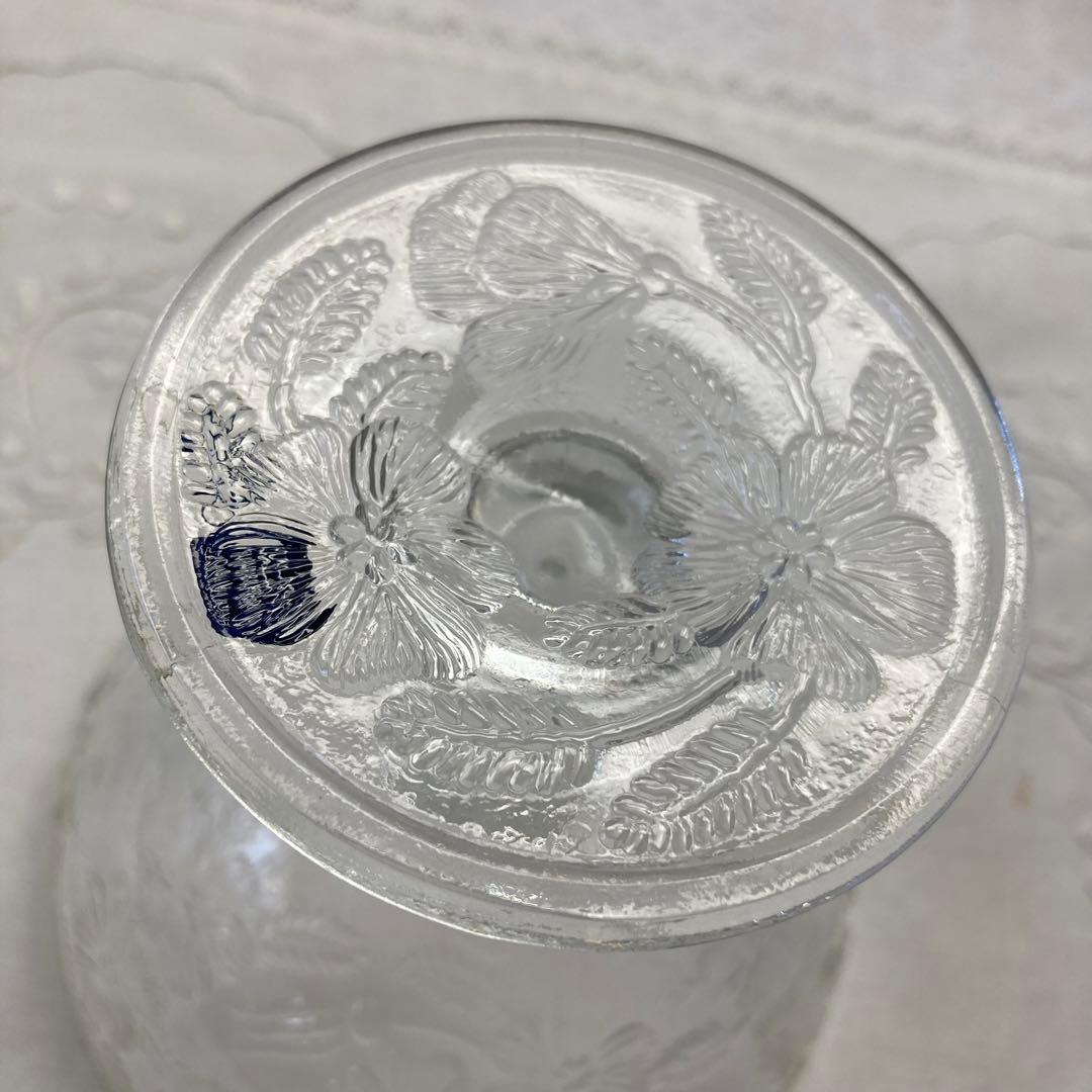 AZ174 ARABIA社 アラビアクリスタル　お花柄エンボスガラスのコンポート