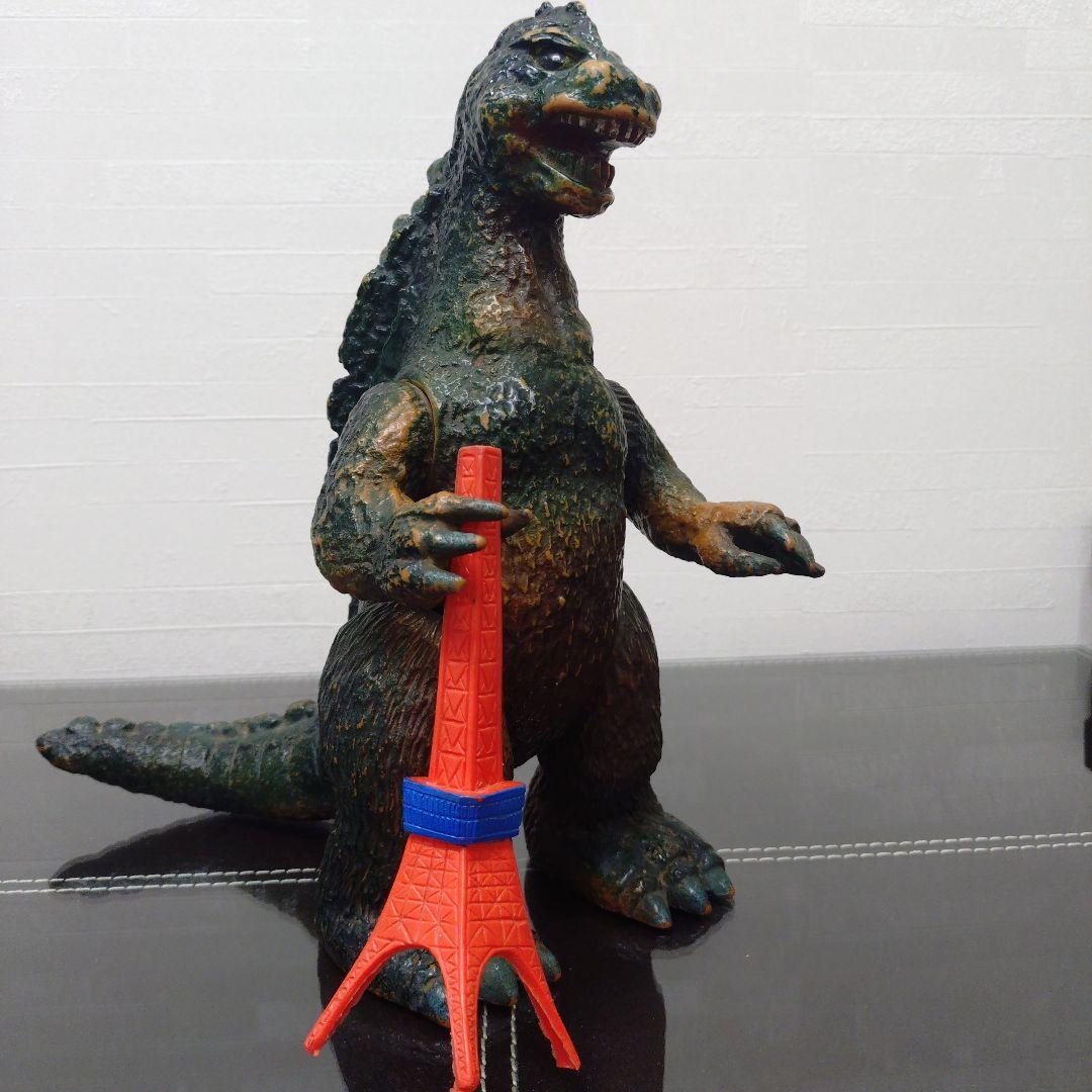 ブルマァク　ジャイアントゴジラ　当時物　ソフビ　版権シール付　ゴジラ