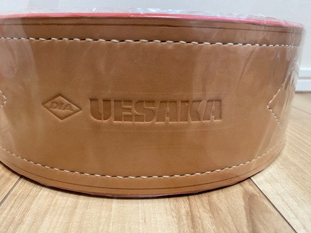 ★ウエサカ★　プレミアムウエイトリフティングベルト（2枚張り・シングルピン）　L