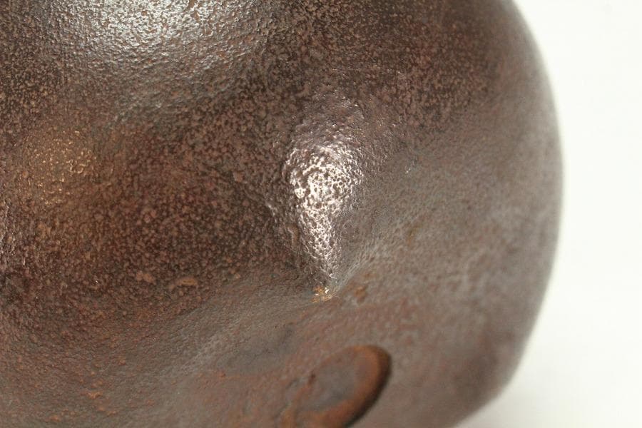 古鉄 持ち手 唐草 銀象嵌 瓶 注器 鉄瓶 銀摘 金縁朱塗蓋(K-XA811)