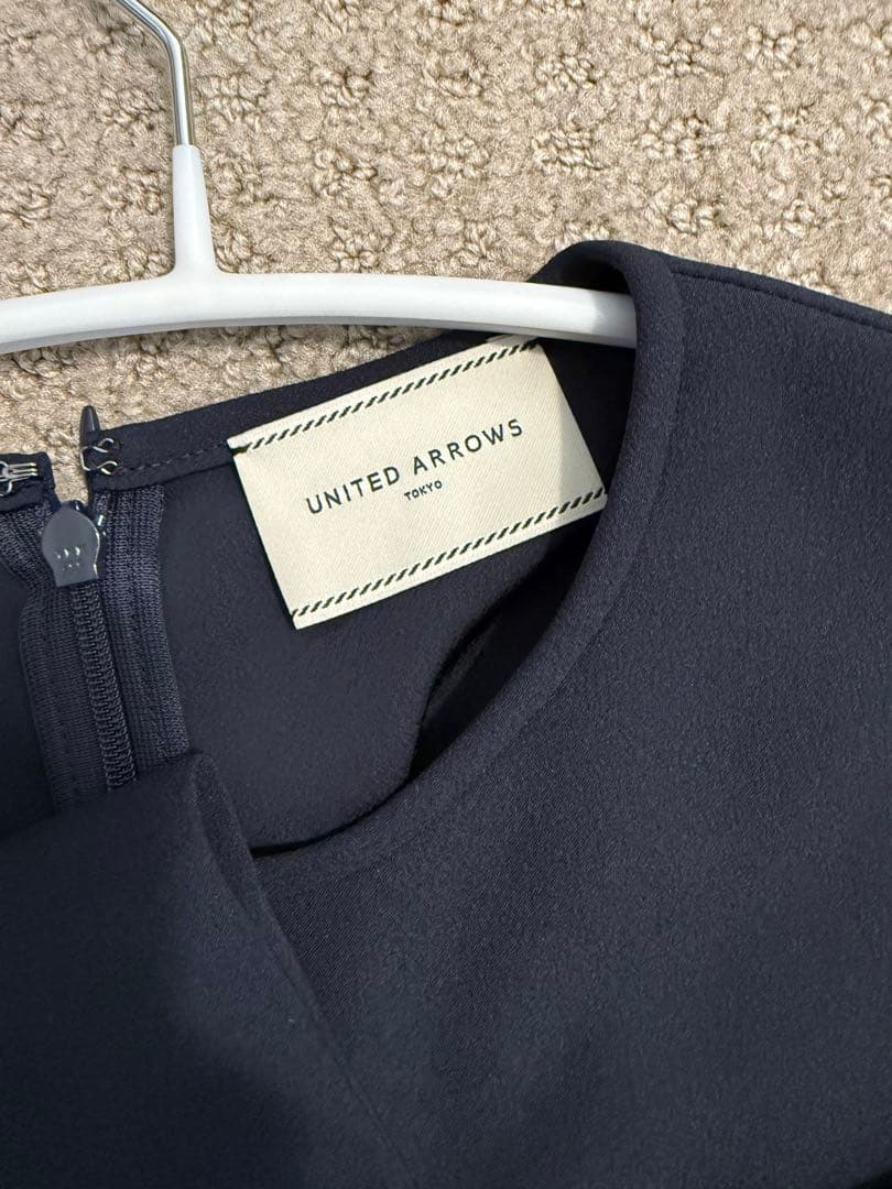 ユナイテッドアローズ　ブラウス　ネイビー　レース