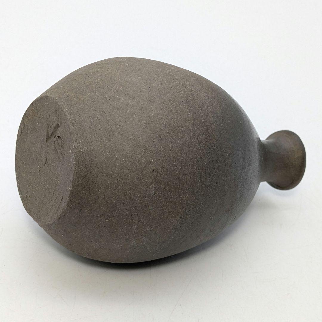 岡山県重要無形文化財 山本出 備前焼 銀彩徳利A 酒器 花器 一輪挿し花瓶 花入