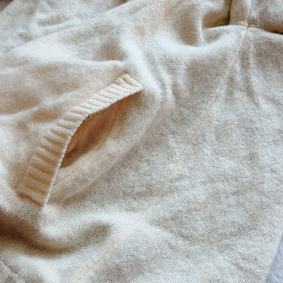 美品　マークアンドロナ　裏地付　ニットジャケット　ジップ　防風　白　ホワイト