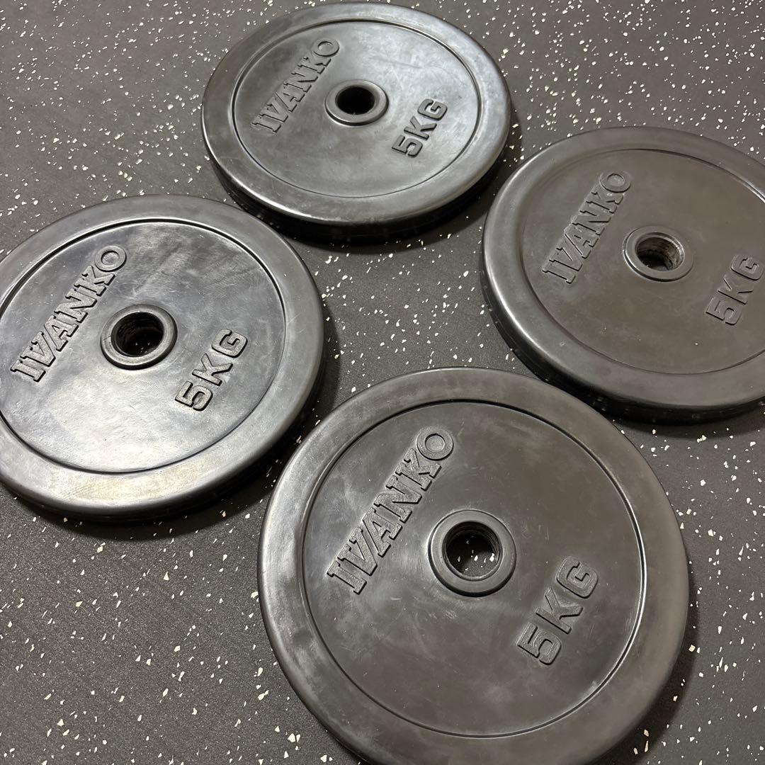 IVANKO ラバーダンベルプレート 5kg 4枚セット Φ28mm ④