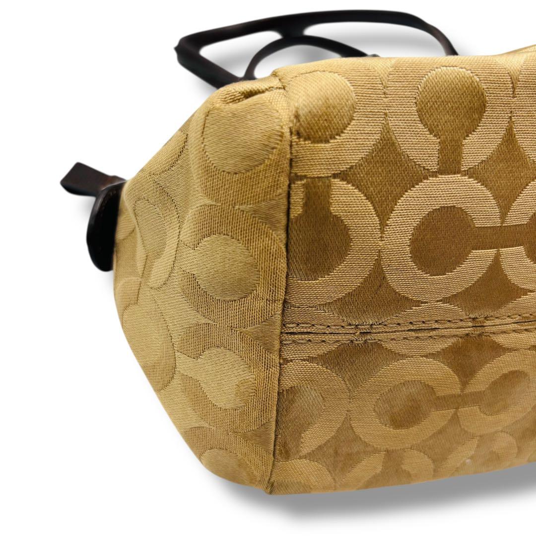 COACH コーチ ハンドバッグ シグネチャー キャンバス レザー 保存袋付