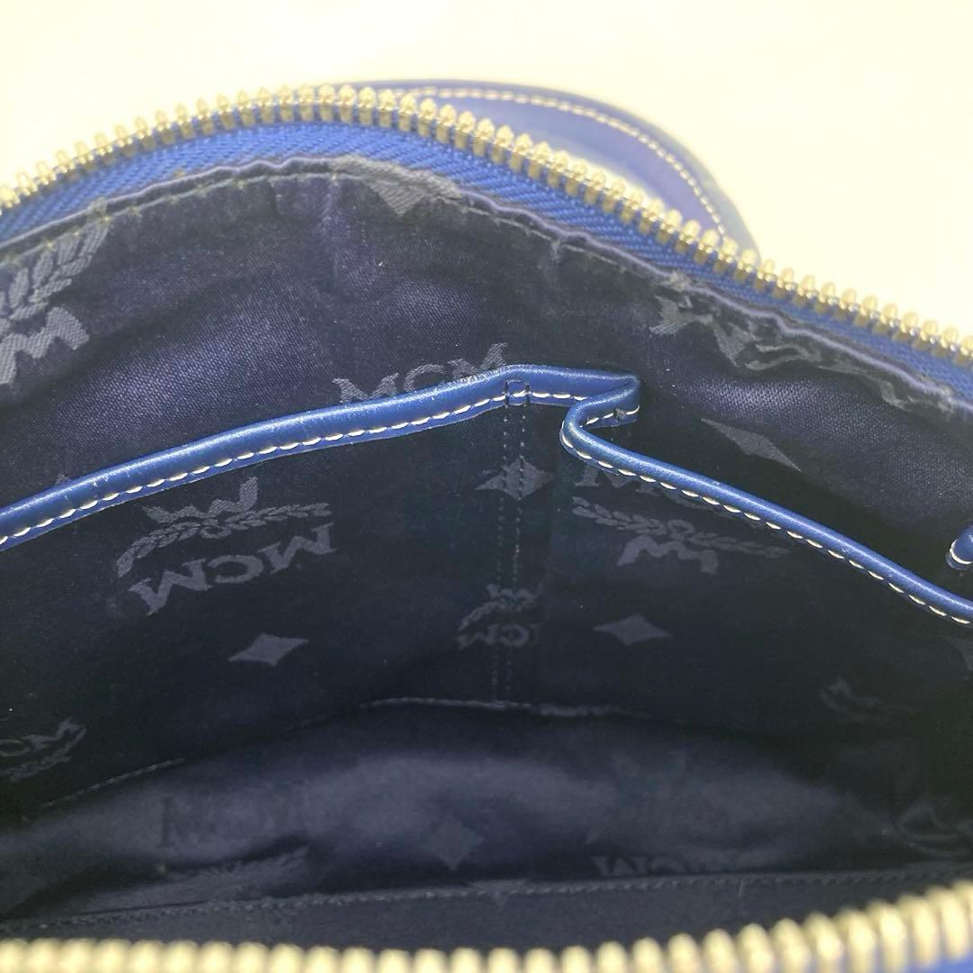 美品✨MCM エムシーエム ヴィセトス 2way ミニボストン ネイビー 白