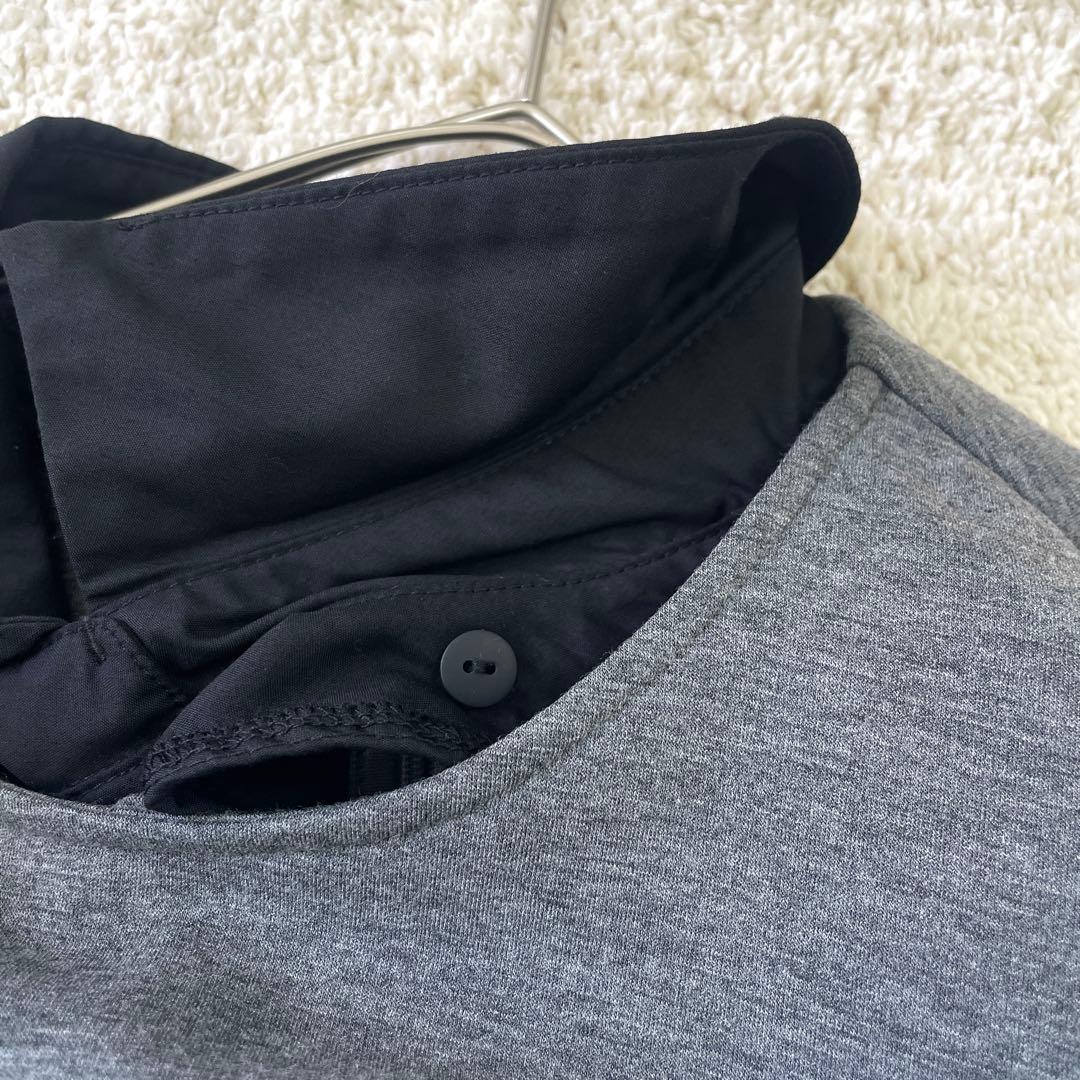 美品♡ ストラ 2way 衿取り外しパール付き ワンピース フレア グレー 38