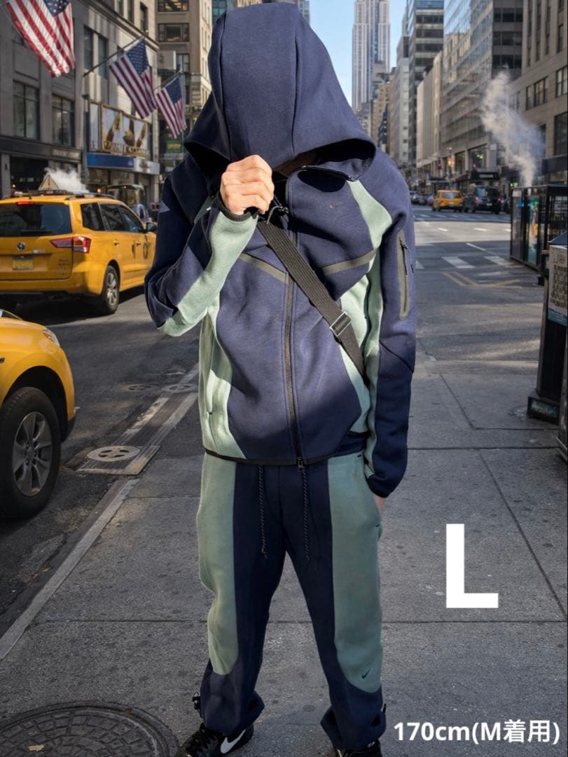 ナイキ　テックフリース　ウィンドランナー　パーカー　パンツ　セットアップ　L 紺