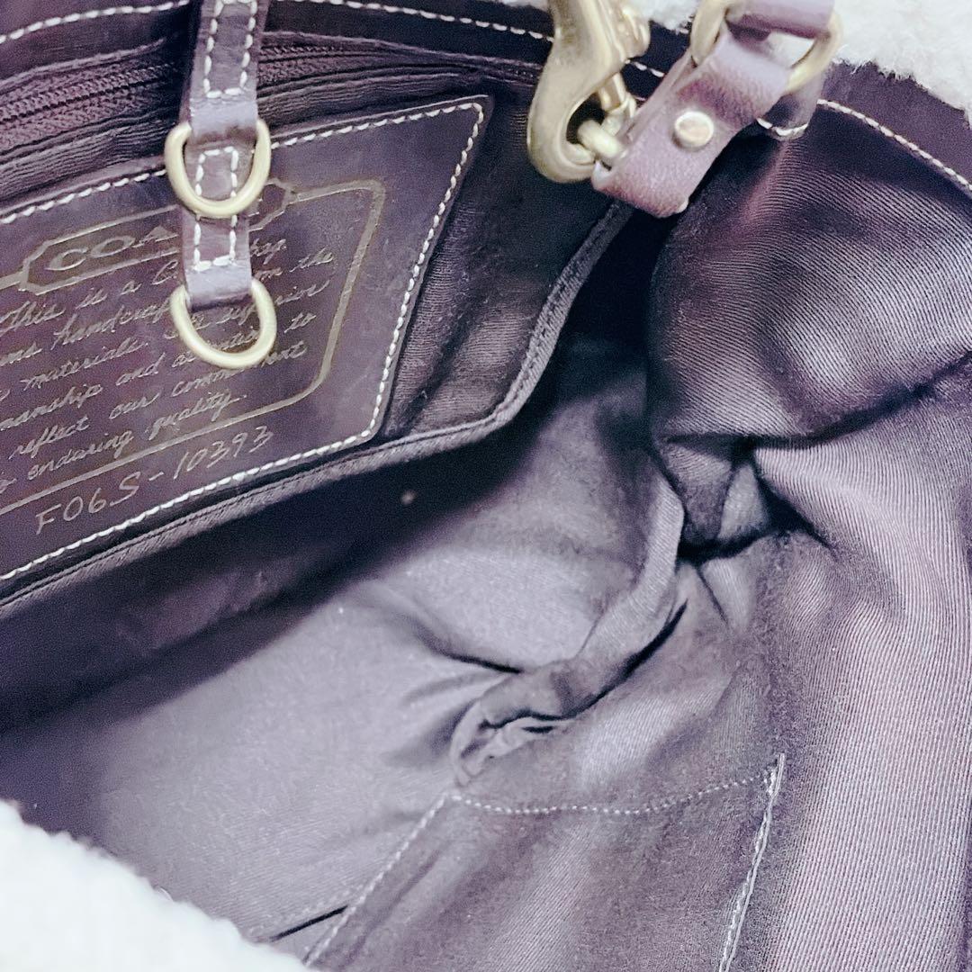 COACH コーチ ハンドバッグ ボア シグネチャー レザー