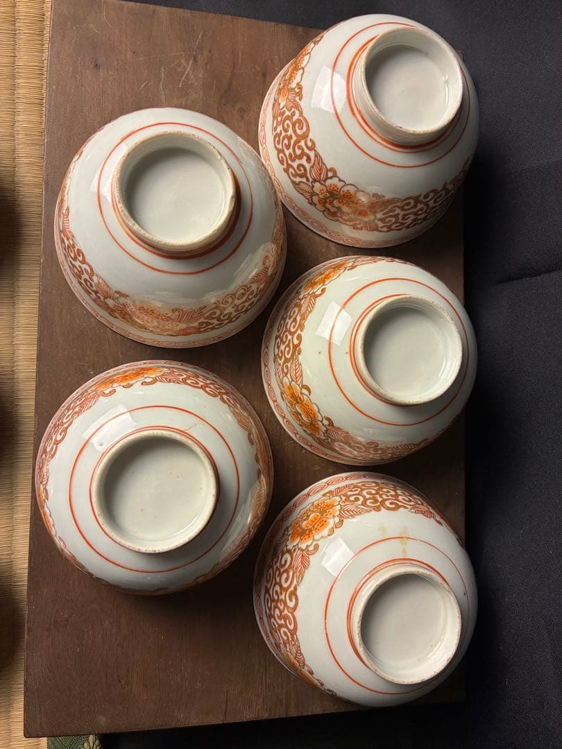 伊万里焼 蓋付飯茶碗×5小皿 ×5セット湯-①