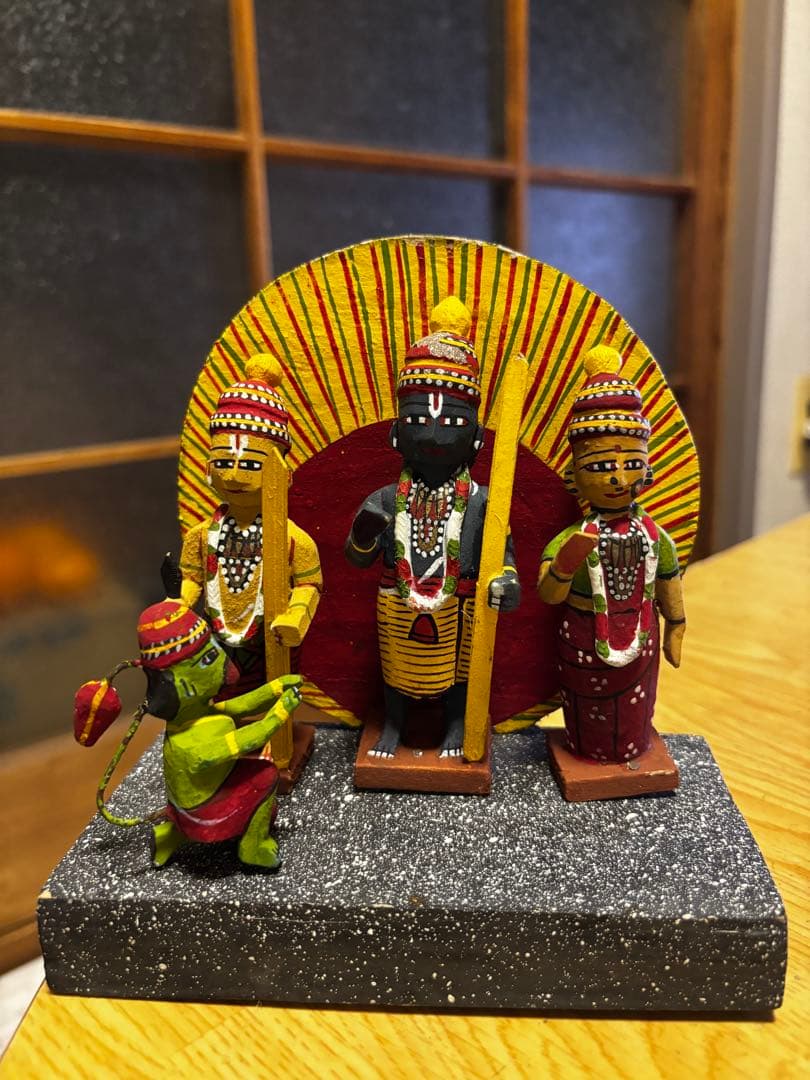 インド神話 ヴィシュヌ神 化身像 7体 木彫り 縁起物 セット