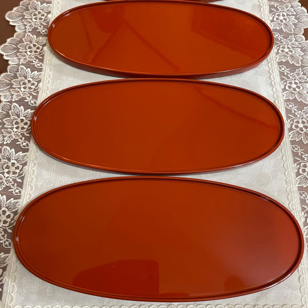 輪島塗　慶塚　楕円　お盆　 5枚セット　前菜盆　オーバル　未使用