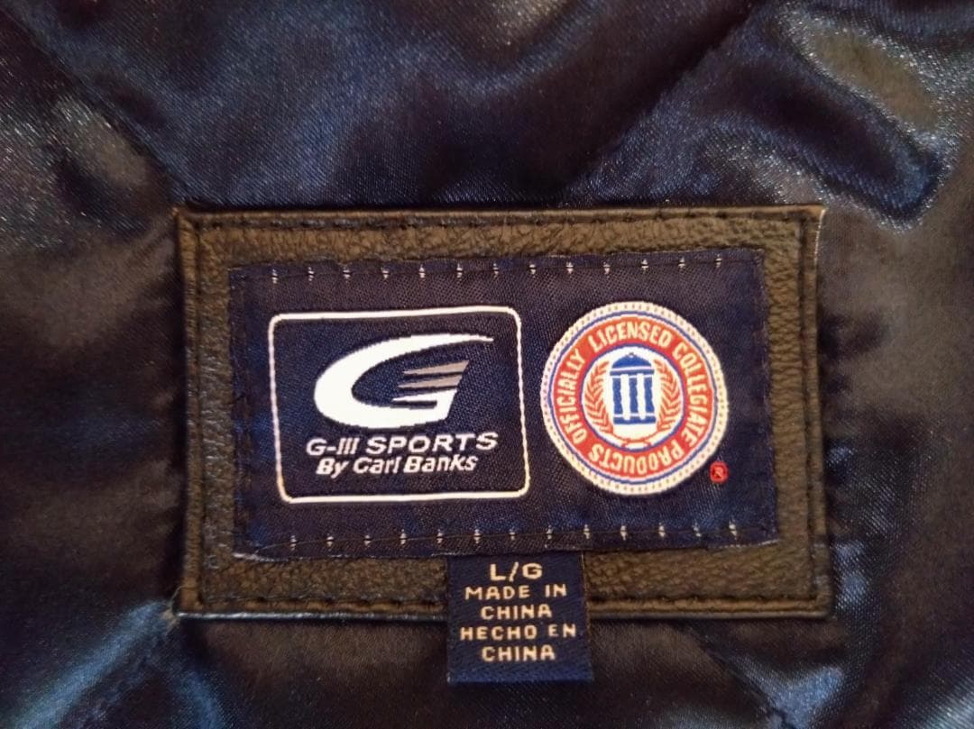 NFL NCAAフットボール　ミシガン・ウルヴァリンズ　ani革ジャン　ジップ