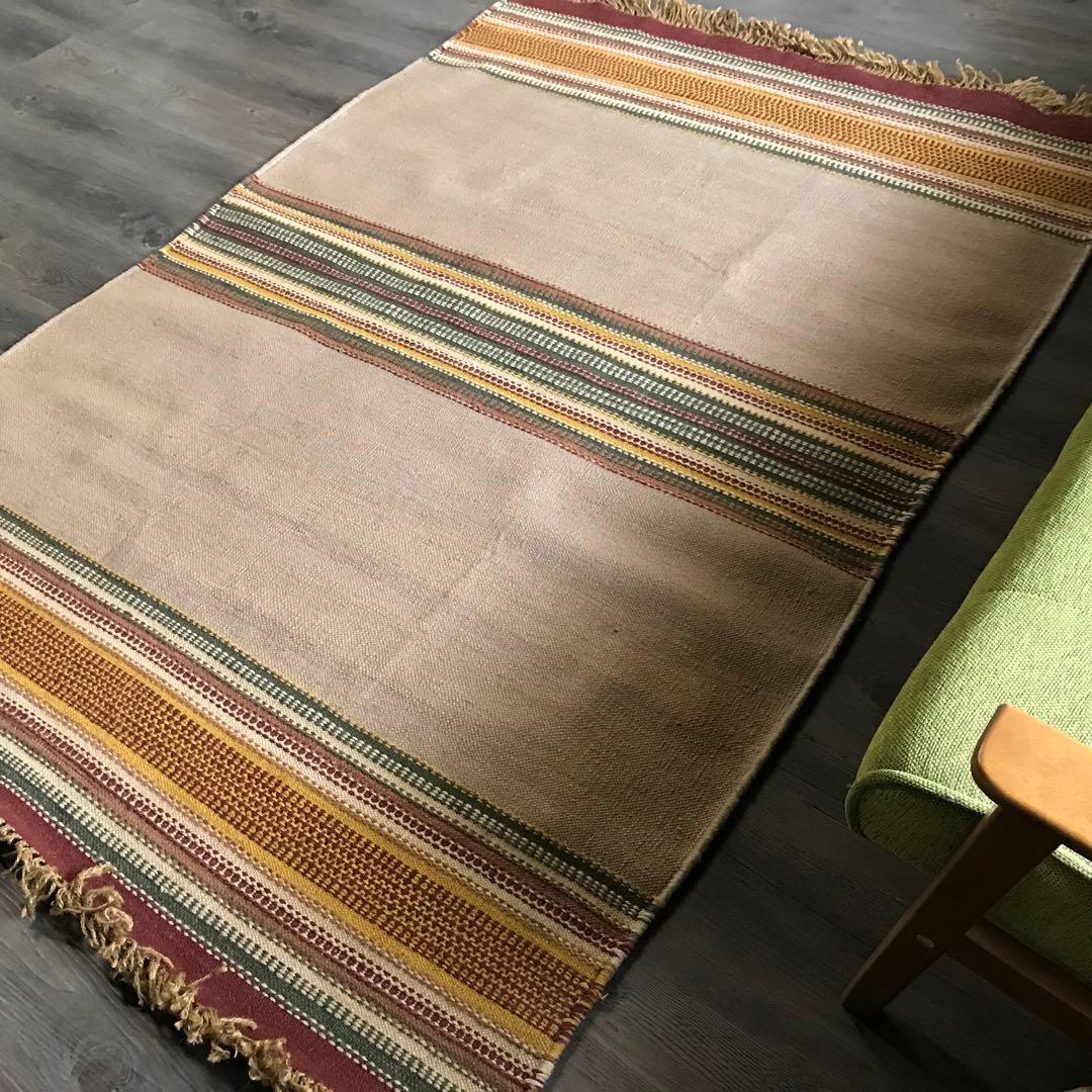 126x197cm 1.5畳 ラグ ラグマット ビンテージ キリム 夏用