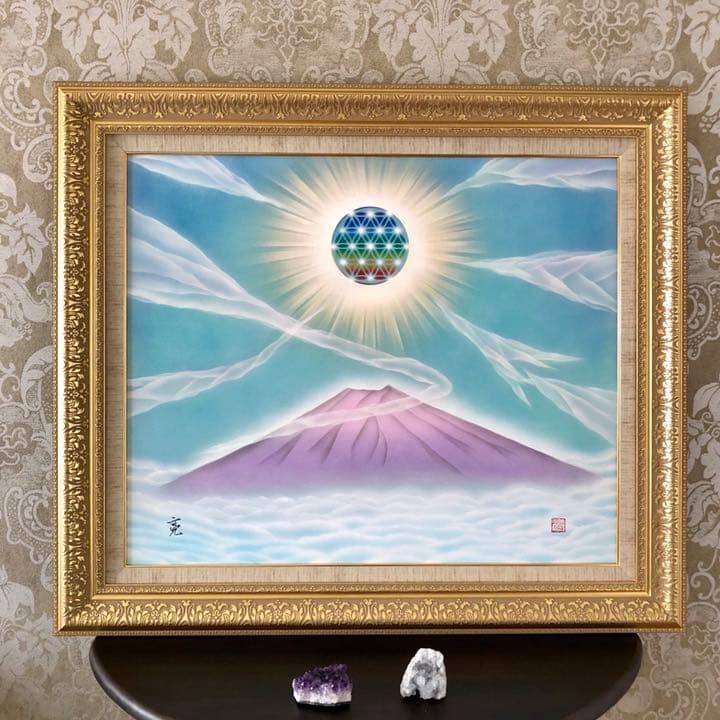 特大富士山絵画｜フラワーオブライフ神秘富士F20号潜在意識解放アセンションアート