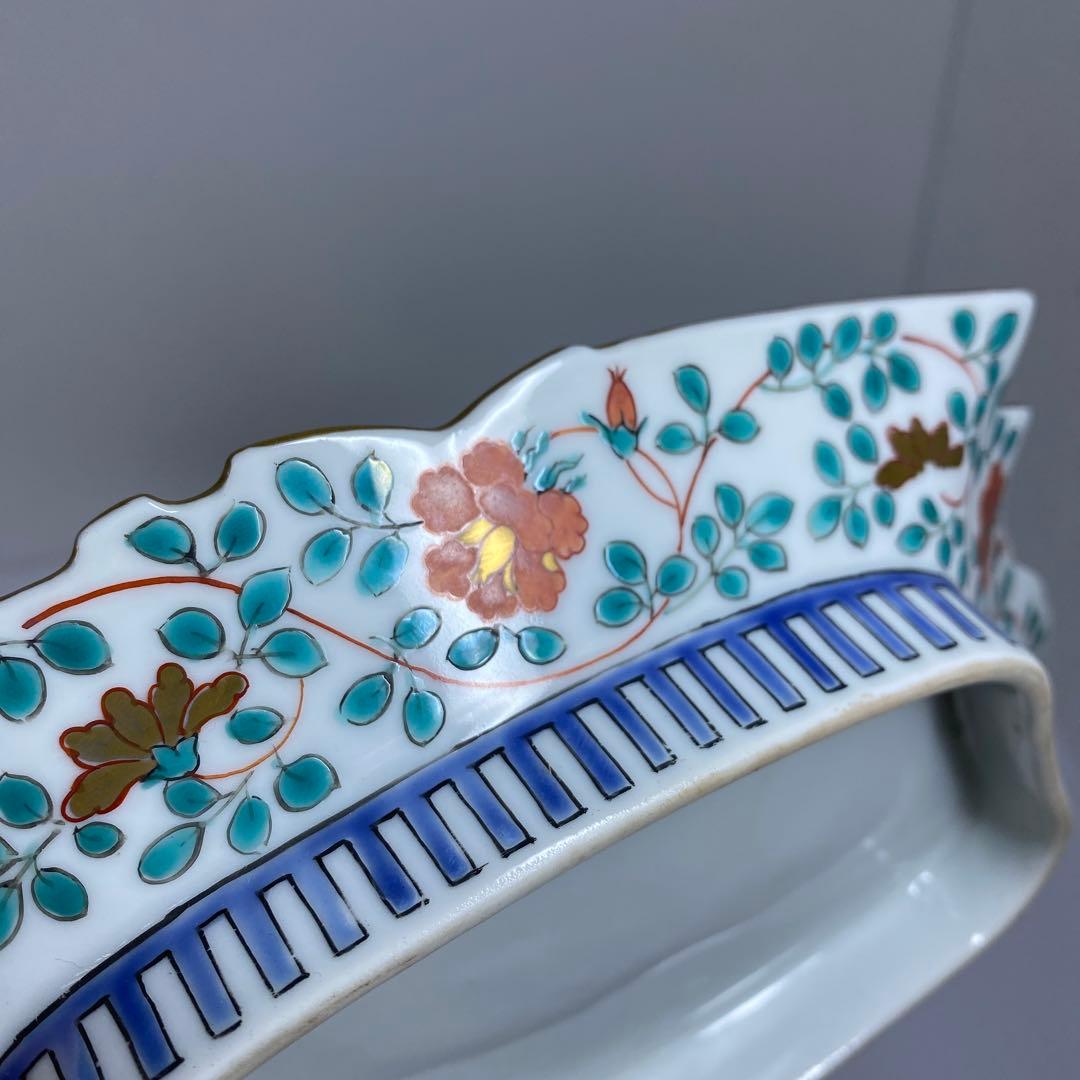 専用古伊万里　上手錦手姫皿五仕立箱付　約23.5㎝　東Y7-0214☆2Fトコカ