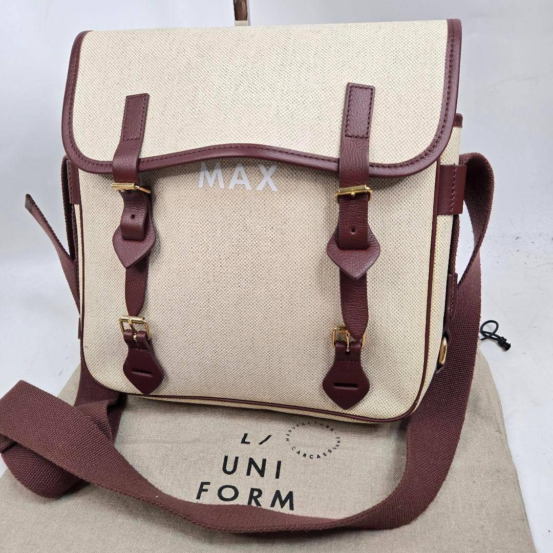 美品袋付 L/Uniform キャンバス レザー ショルダーバッグ