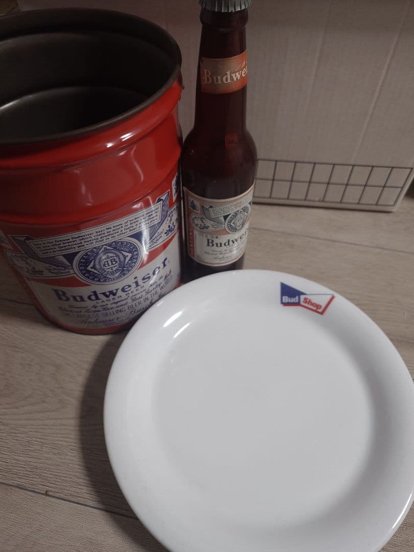 希少　レア　Budweiser バドワイザー　バケツ　お皿　懐中電灯　セット