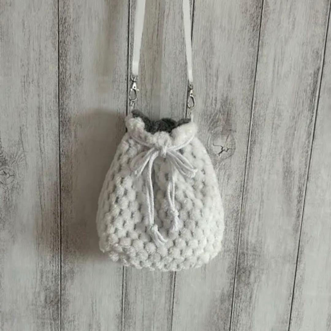 フクモモ仲良し巾着ポーチ　かのこホワイト