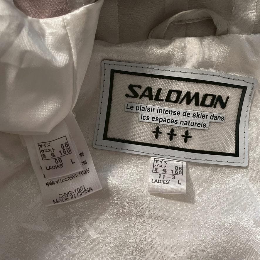 【yyyuuu】SALOMON　レディース スキーウェア上下 シルバー