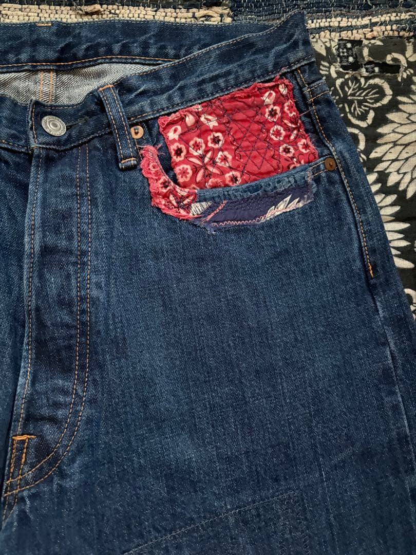 kapital キャピタル　初期　パッチワークデザイン ダークデニム　34インチ