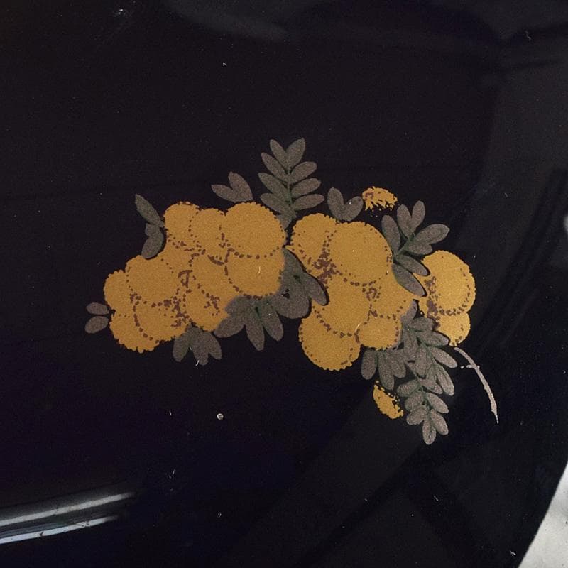 大倉陶園　OKURA　ART　CHINA　瑠璃色絵金彩　花鳥文瓶　JR8801B